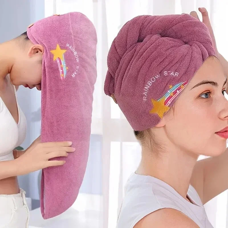 Glowmii Quick-Dry Hair Towel (Soft, Super Absorbent & Cute Wrap)