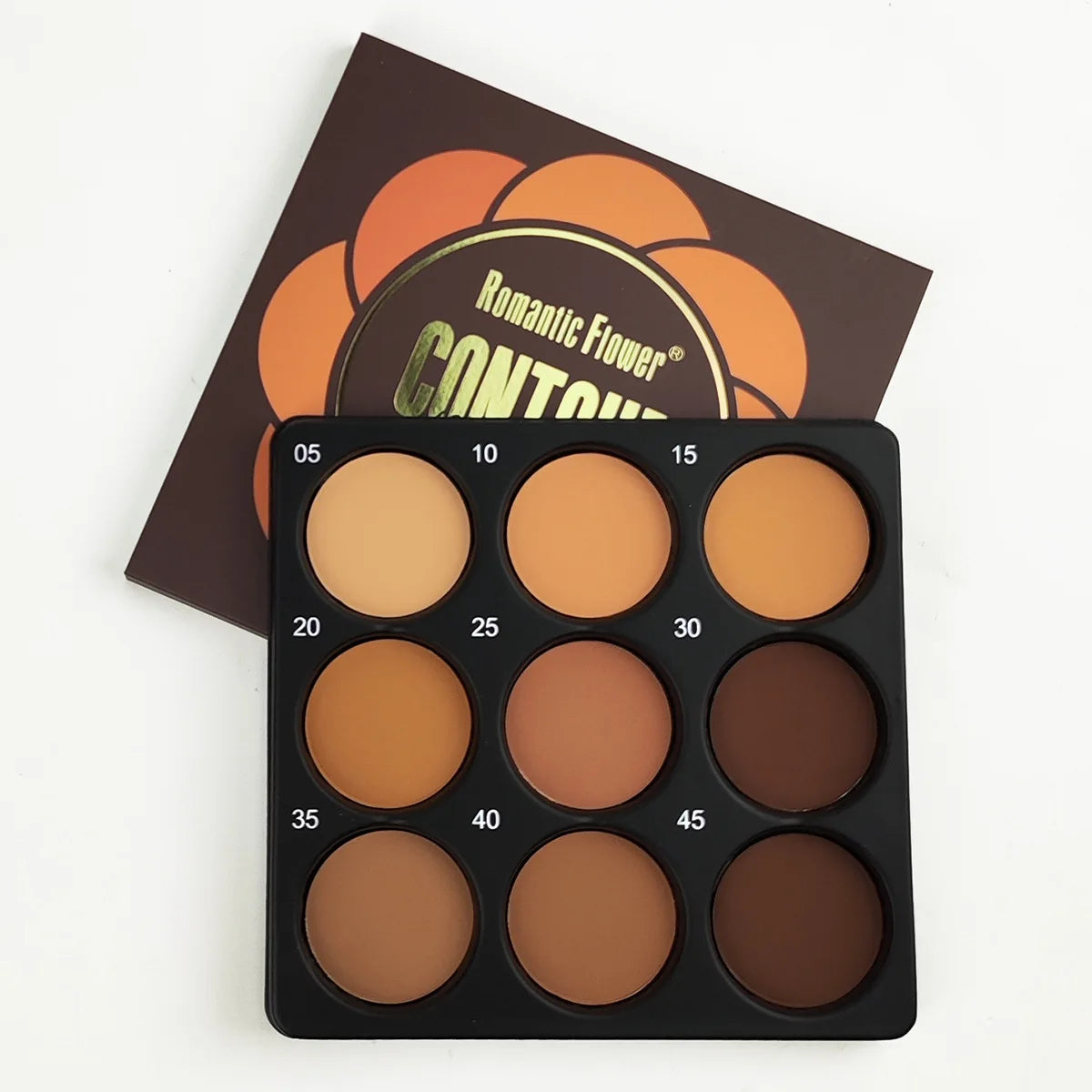 9-Color Dark Bronze Palette (Contour, Concealer & Matte Glow)